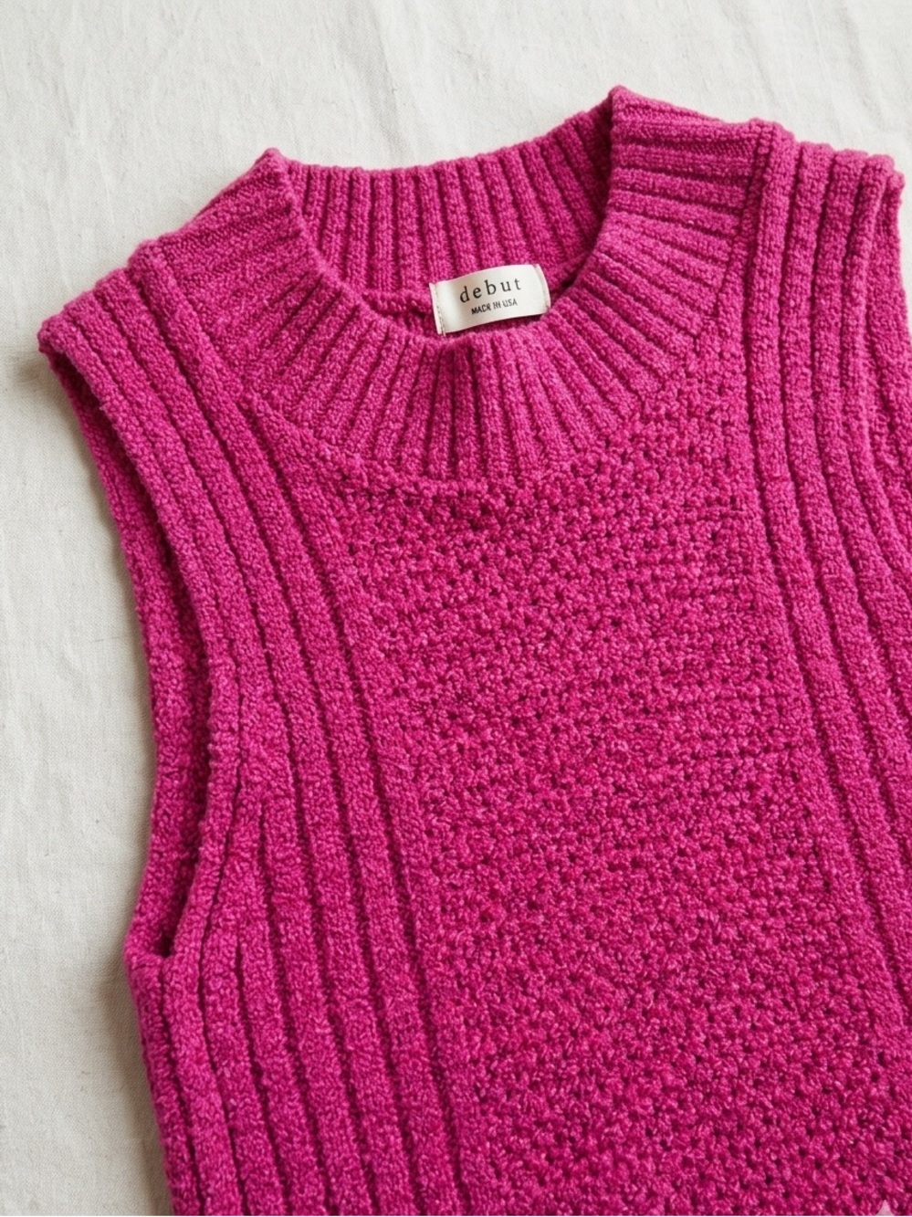 Hot Pink Ribbed Knit Top - Picture 4 of 4